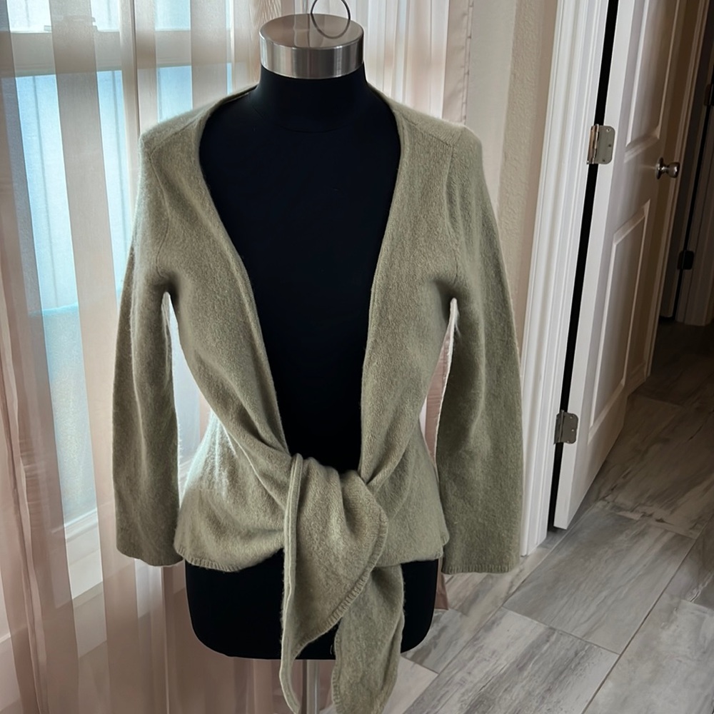 Soft Surroundings cashmere sage wrap sweater